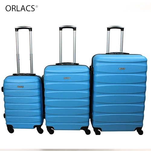 Sky Blue ORLACS, семейный костюм, чемодан на колёсиках с замком, Спиннер, легкий, высокопрочный, для переноски, чемодан для путешествий, 2" /24"/2" A30 - Цвет: Sky Blue