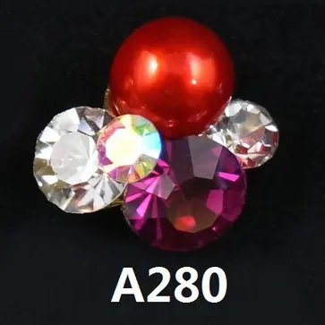 A280 Новинка, 10 шт., роскошные японские украшения для ногтей, сплав, кучи, стразы, жемчуг, 3d, для ногтей, художественный амулет, металлические блестящие аксессуары для ногтей - Цвет: A280