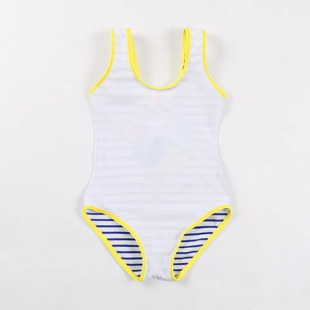 2018 девушки дети полосатый принт цельный Плавание одежда боди Дети милые костюм