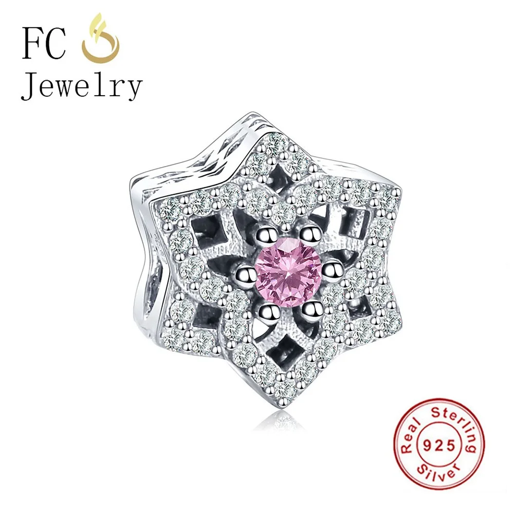 FC0618 FC ювелирные изделия подходят к оригиналу Pandora очаровательный браслет 925 серебро эмаль сердца цветок мозаика Цвет бусины из циркония бусины кулон подарки - Цвет: FC0618