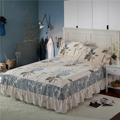 Fitted Sheet10 Геометрическая Полосатая юбка для кровати, гофрированная простыня для принцессы, покрывало из хлопка, плотная простыня для близнецов, покрывало для королевского размера - Цвет: Fitted Sheet10