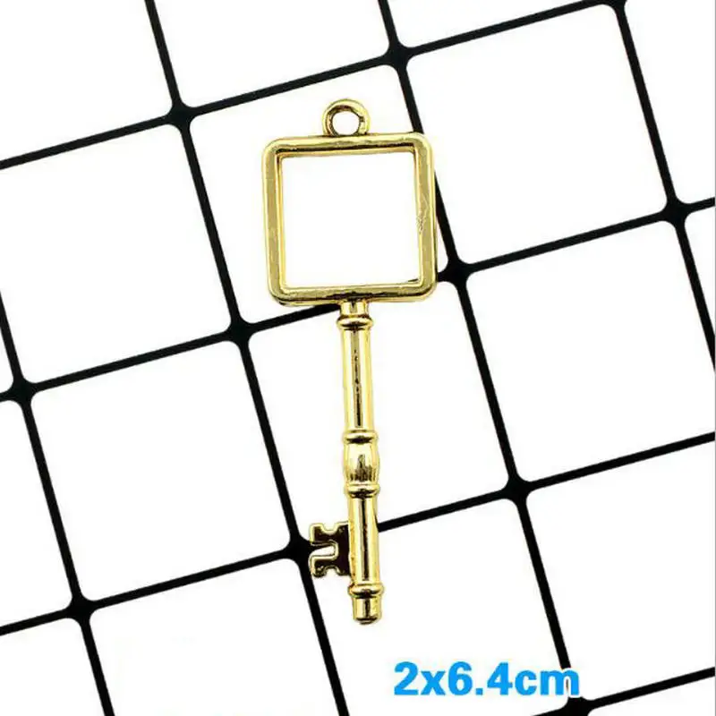 10 шт. волшебный ключ открытый ободок Кролик кошка кулон Смола DIY Инструменты Луна Звезда Сердце металлическая рамка девушки ювелирные изделия УФ Смола ремесло поставки