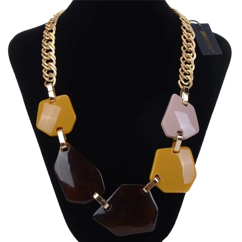 JEROLLI Maxi Statement Long Beads Necklaces Collier Fashion Spring Acrylic Geometric Pendant Collar Necklace for Women | Украшения и