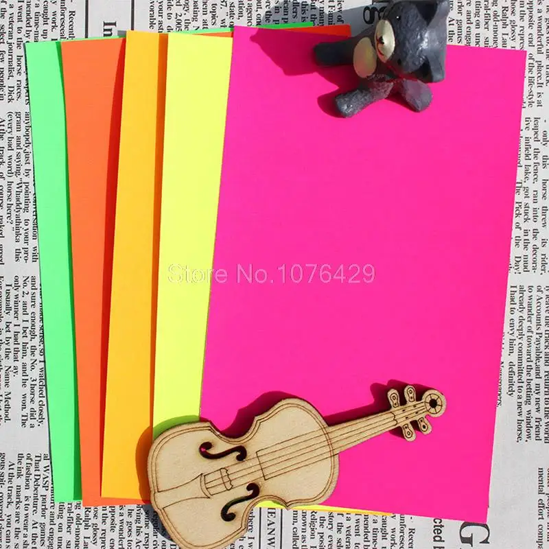5 шт./упак. разноцветная флуоресцентная бумага Скрапбукинг Ремесло тисненая DIY