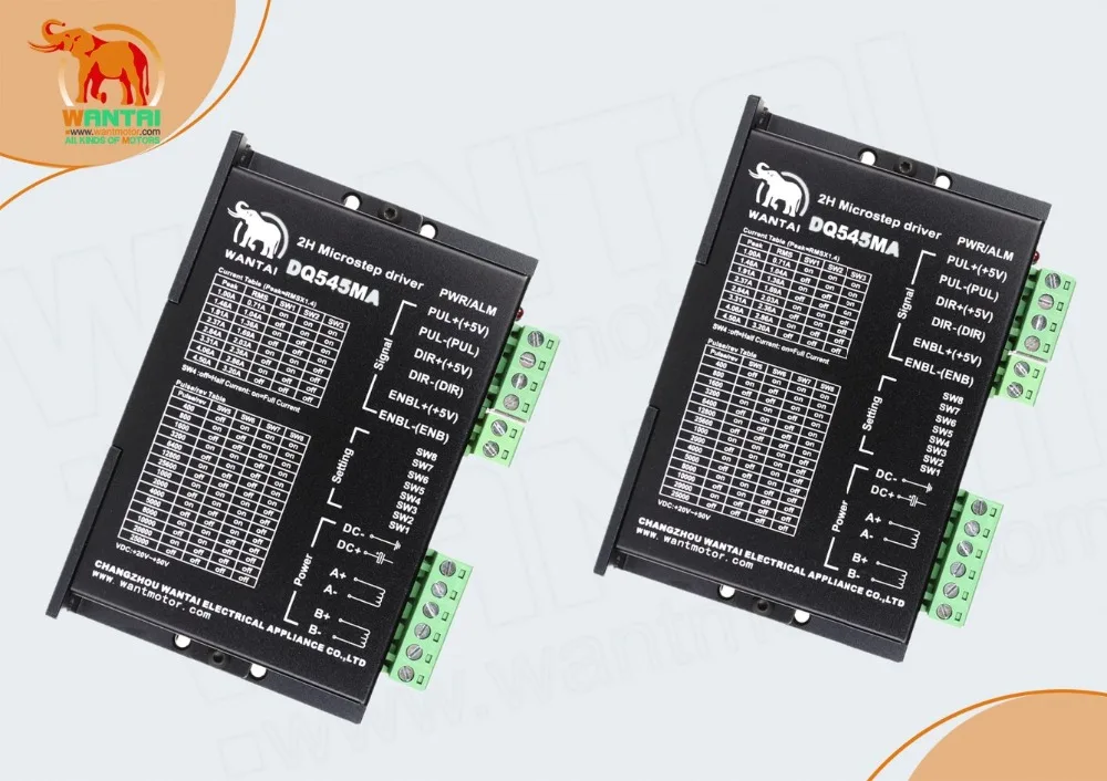

2PCS Wantai Stepper Motor Driver DQ545MA for 4.5A/50V/128Microstep , Higher Perfromance, super quality www.wantmotor.com
