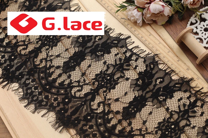 GLace 9 м/лот 22 см в ширину черный и белый кружевной из ткани шитье ручной работы юбка