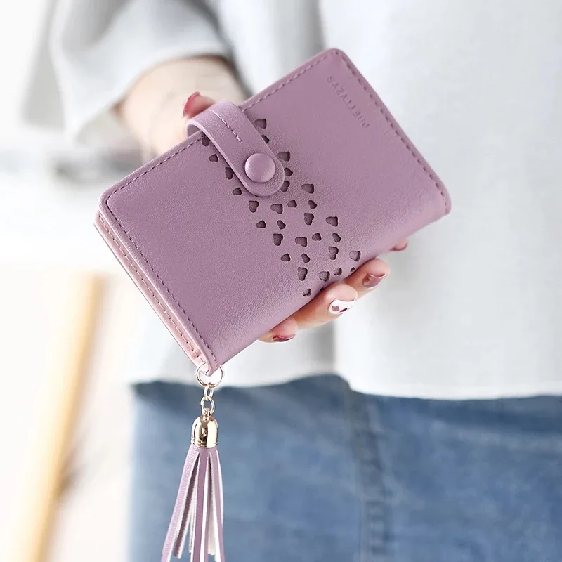 purple JI HAO, 20 отделений для карт из искусственной кожи, модные держатели для карт, кошелек для кредитных карт с кисточками, сумка для банковских карт, держатель для ID - Цвет: purple