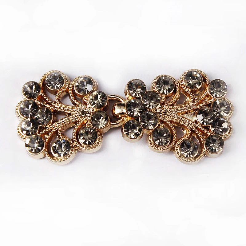 20 комплектов золотистых крючков удлинитель талии с серыми кристаллами|crystal rhinestone