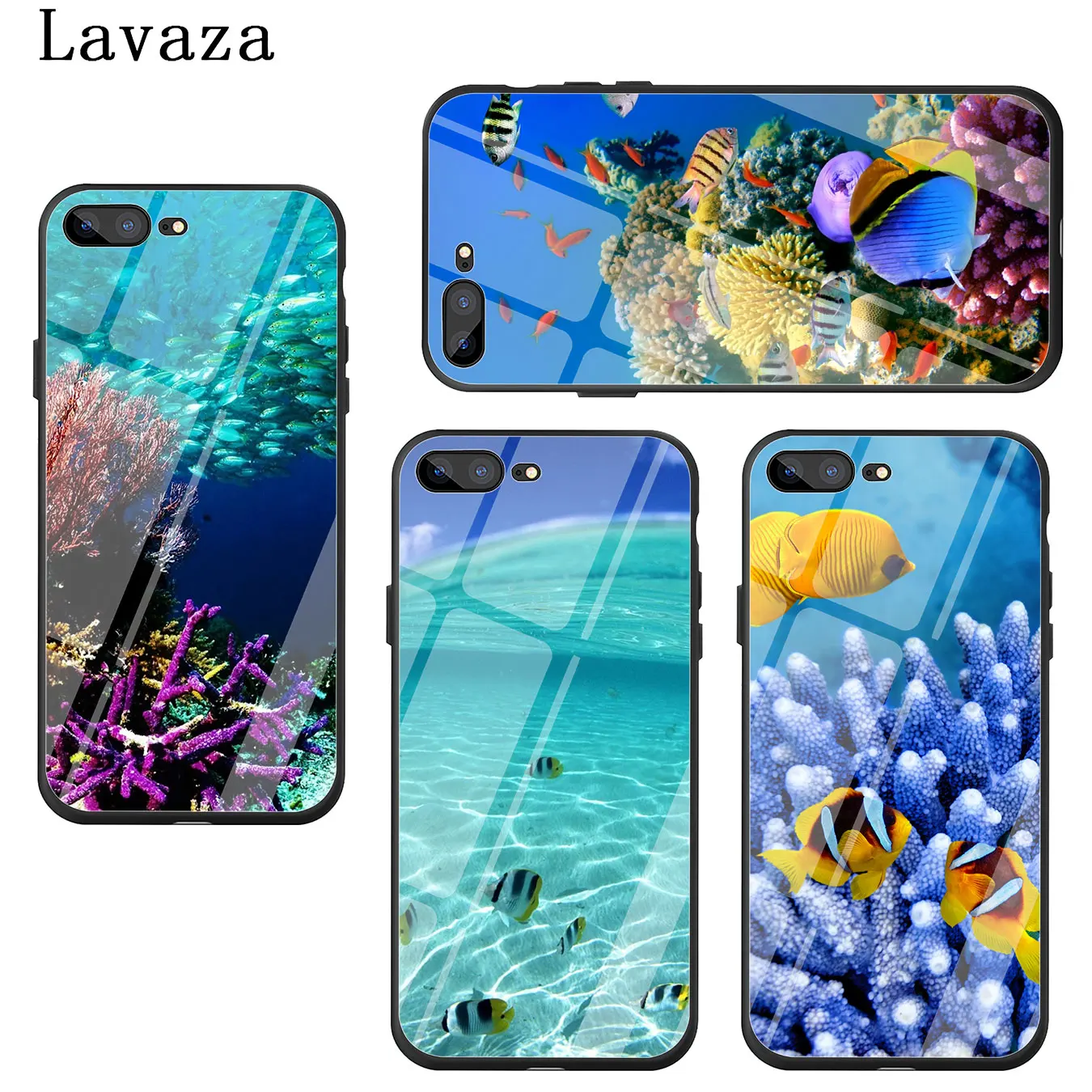 Чехол из закаленного стекла для телефона Lavaza с рыбками океана Медузой Apple iPhone XR X XS