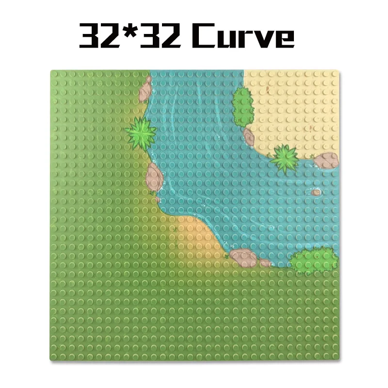 Curve 32*32 точки морской пляж опорная плита пастбище река опорная пластина строительные блоки Совместимые фигурки города DIY Кирпичи Детские игрушки - Цвет: Curve