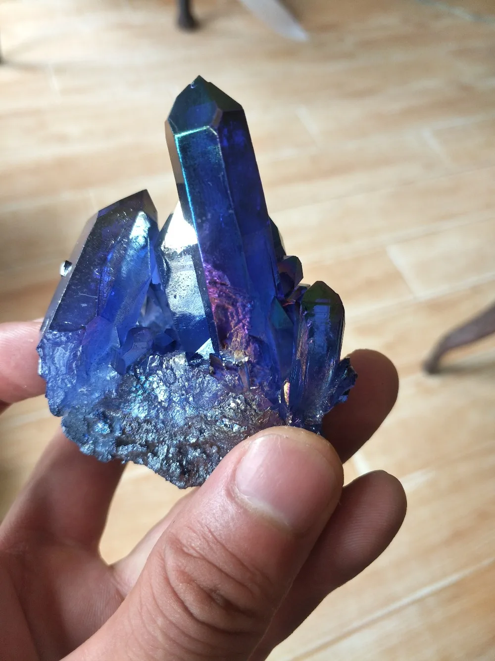 80 90 г синий кристалл Aura Cluster Angel точки палочки Натуральный Необработанный