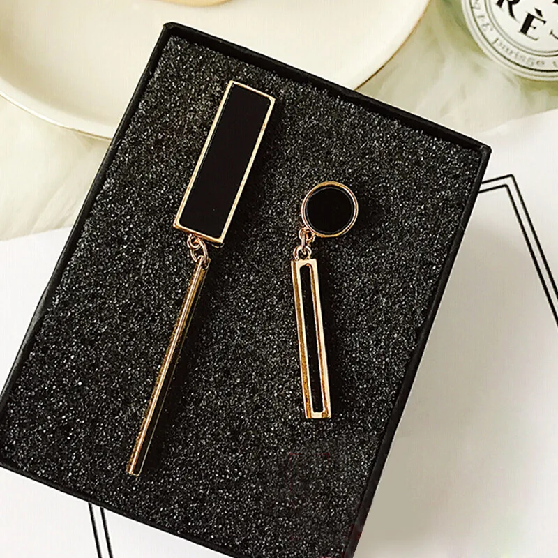 earrings female asymmetrical geometric figure joker Korean version long fashion | Украшения и аксессуары