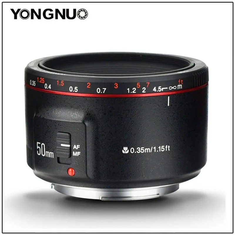 Объектив YONGNUO YN50mm F1.8 II с автофокусом объектив 50 мм большой апертурой для Canon 100d 650d