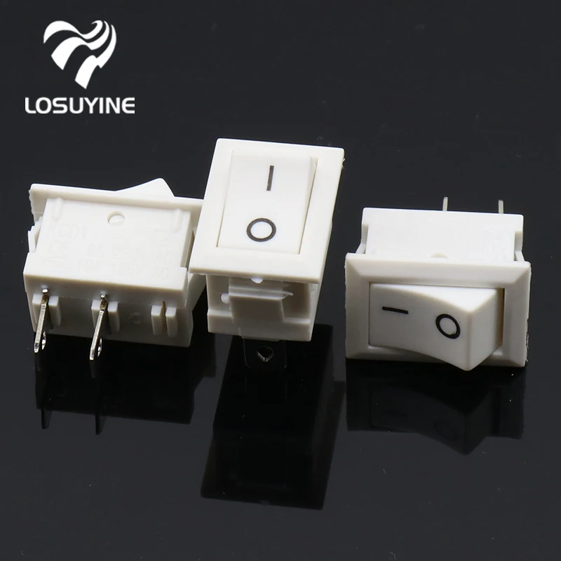 10 шт./лот 10*15 мм белый 2PIN SPST вкл/выкл G134 кулисный переключатель лодки 3а/250В