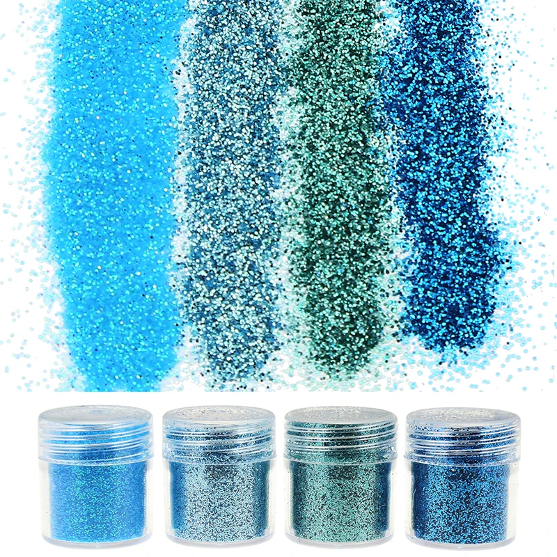 Набор из 4 бутылок с блестящими камнями 1 коробка 10 г акриловая пудра блестками