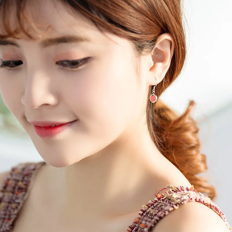 

2018 Promotion L&p 100% Real Long Earrings For Women Strawberry Dangle Hanging Earring 925 Sterling-silver Luxury Fine Jewelry