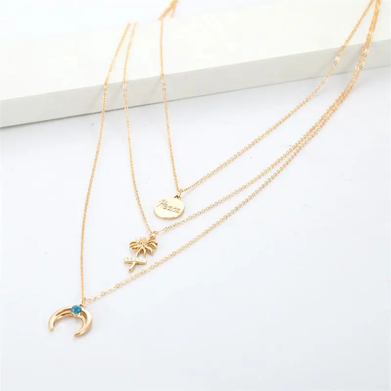 3 шт./компл. богемные женские ожерелья подвеска в виде букв кокосового дерева и