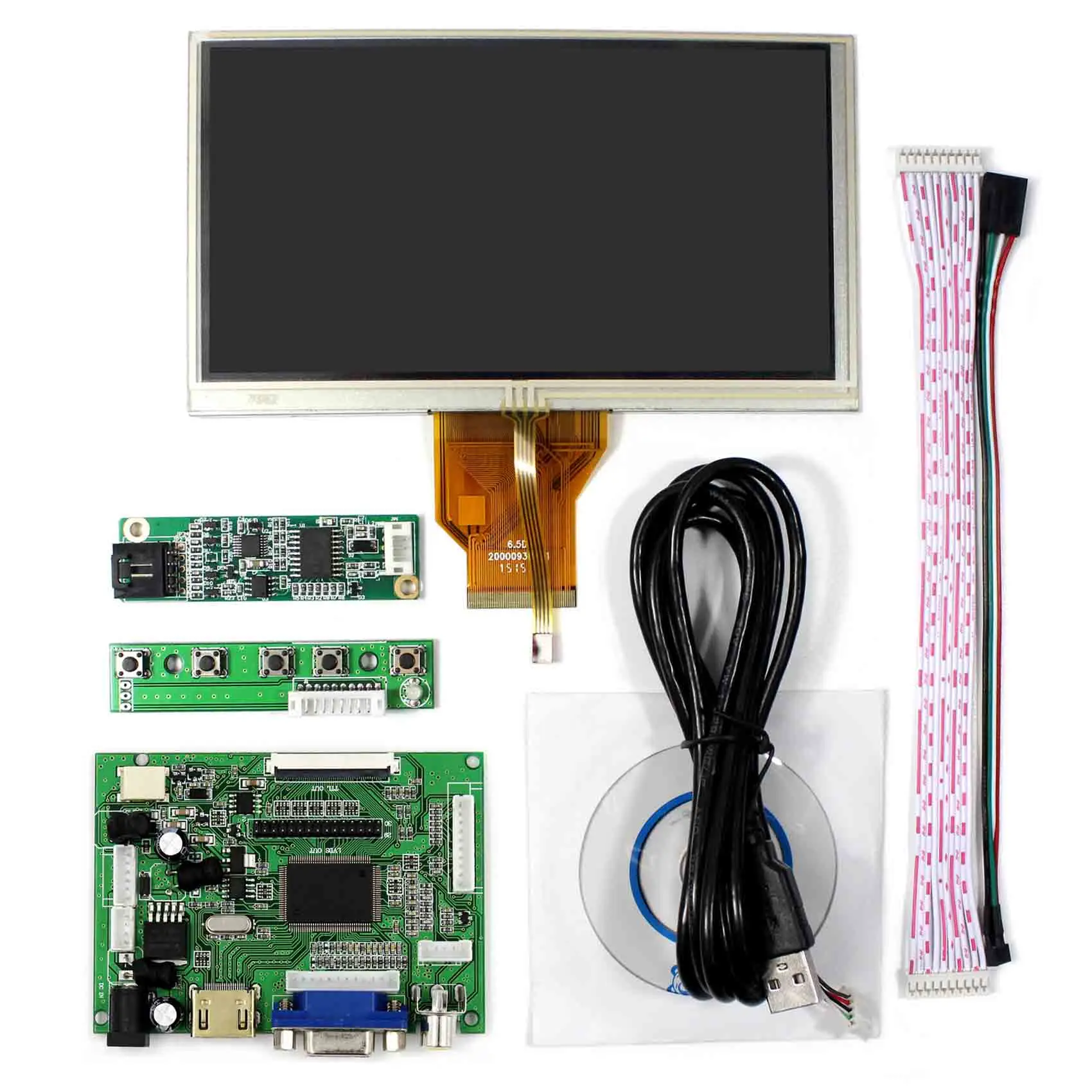 6 &quotAT065TN14 800X480 HD MI VGA AV ACC ЖК дисплей плата контроллера 4 проводной резистивный