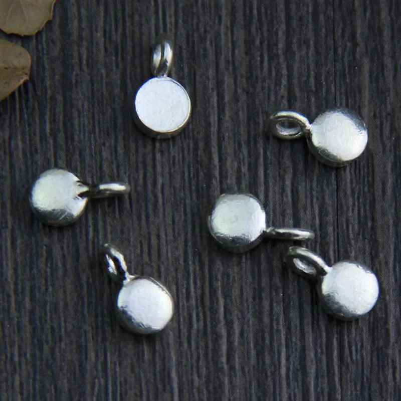 

10 мм Необычные серебряные круглые маленькие подвески, подвески для браслетов, серьги на цепочке, фурнитура для самостоятельного изготовлен...