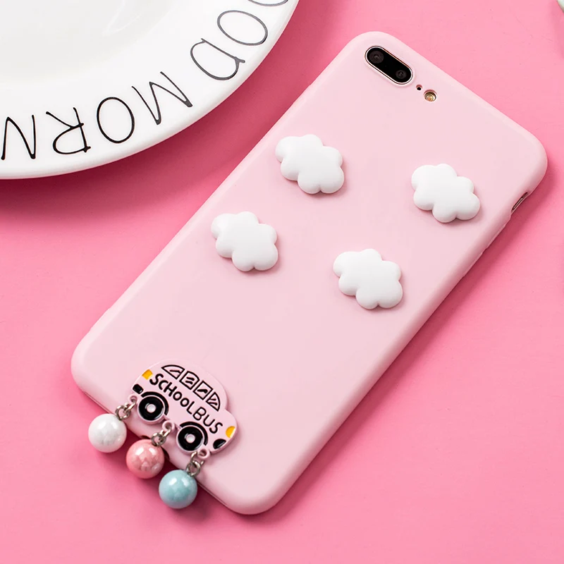 Белый чехол для автомобиля с облаками iphone 7 7plus iphone6 6s plus мягкая задняя крышка