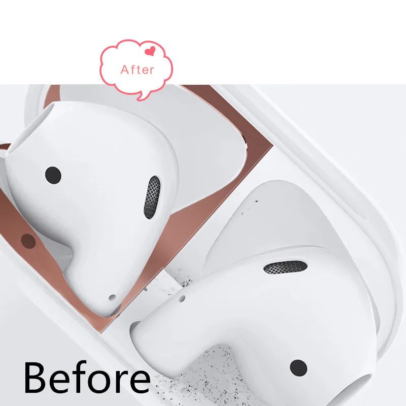 Ультра-тонкий металлический пылезащитный стикер для AirPods защитный чехол