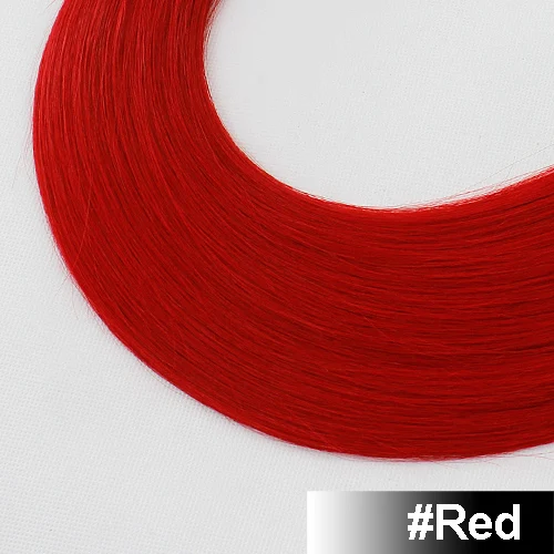 Красный FOREVER HAIR 0,8 г/локон 1" 18" 2" волосы Remy Huma для наращивания с плоским кончиком прямые капсулы кератиновые волосы 40 г/pac - Цвет: Красный