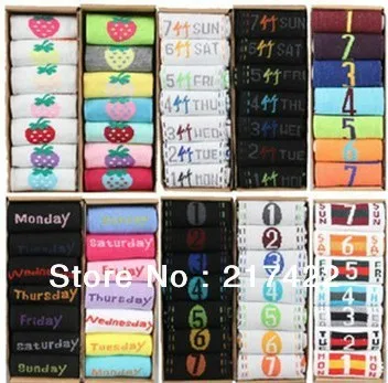 Fashion sock women and men 7pairs/lot lovers socks 14 patters for selection | Женская одежда