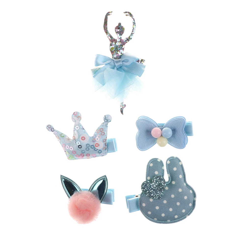 5 шт. цветные заколки для волос в случайном порядке собак котят щенков милых