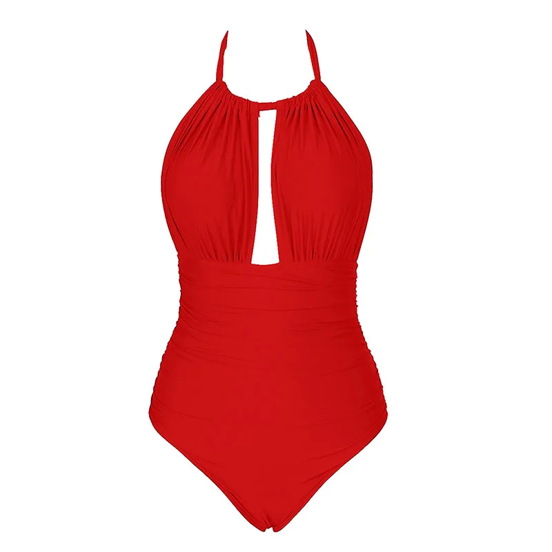 Купальники 2018 сексуальный цельный купальник женский сплошной Женский Плюс