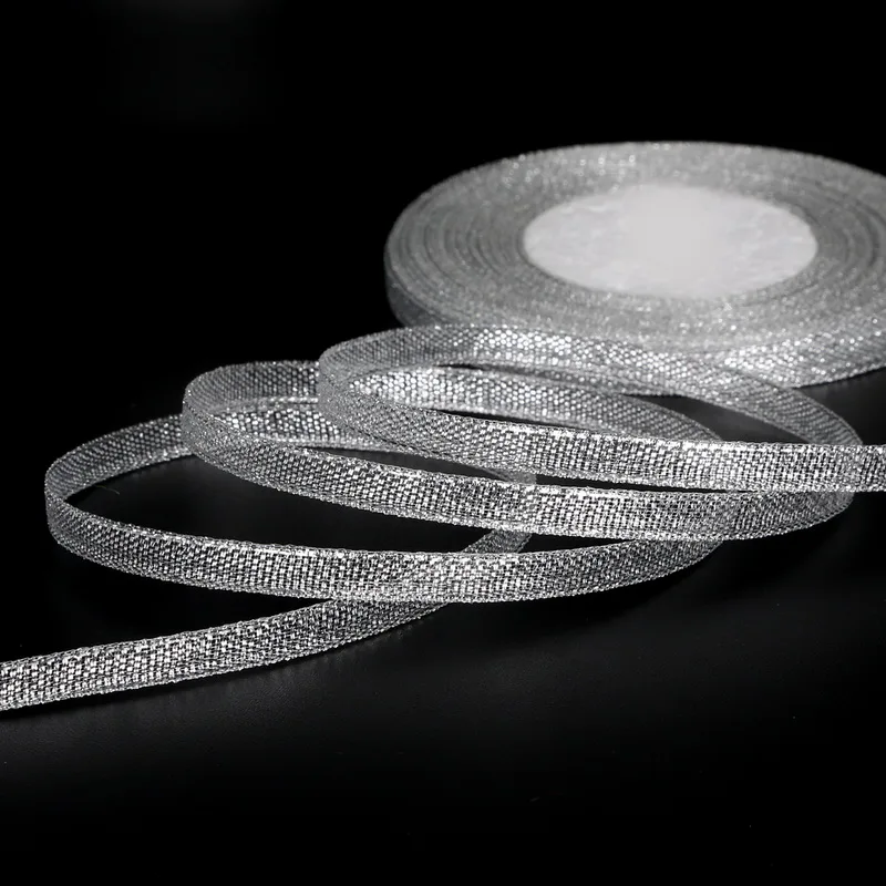 Модная Блестящая серебряная лента 25 ярдов 22 м металлическая блестящая тесьма для