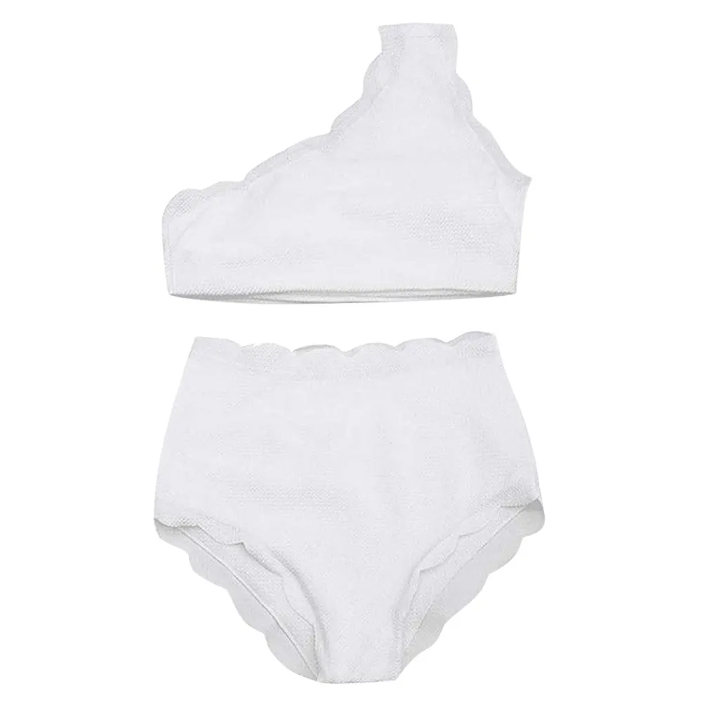 Женская Однотонная синяя и белая винтажная юбка с оборками завышенной талией