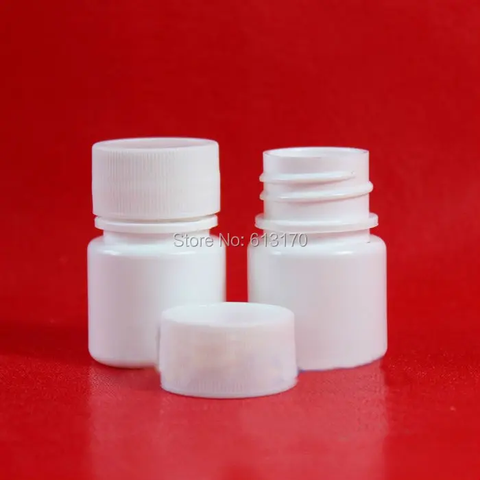 100pcs/lot 10g 10ml Mini plastic Medicine bottle with white screw cap Small Pill Packing container sample vials | Красота и здоровье