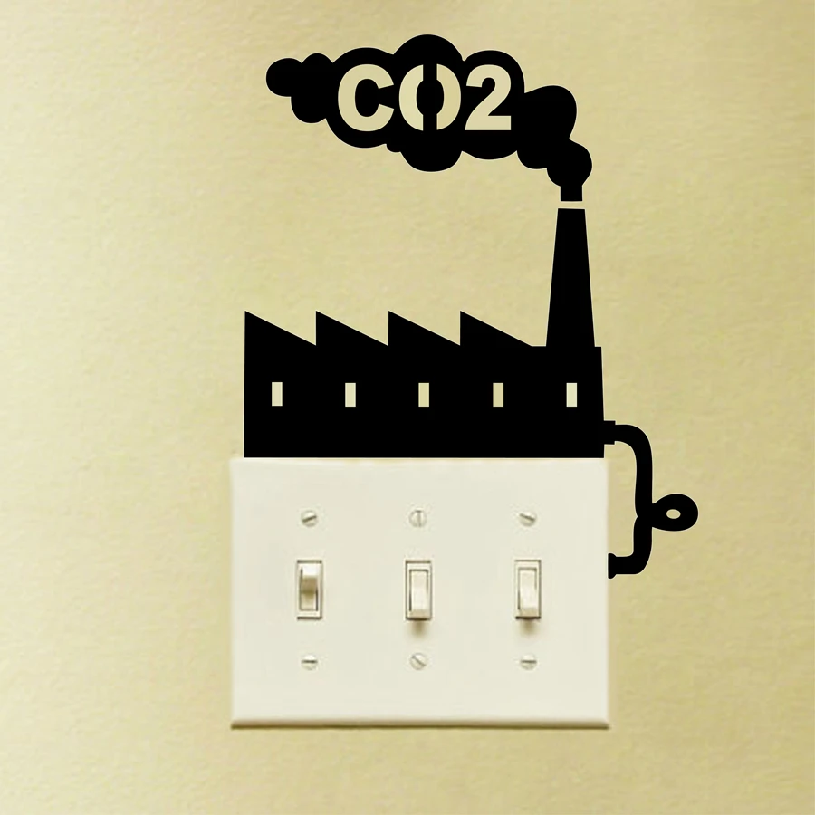 Настенный виниловый переключатель CO2 большой размер классная Экологичная тема