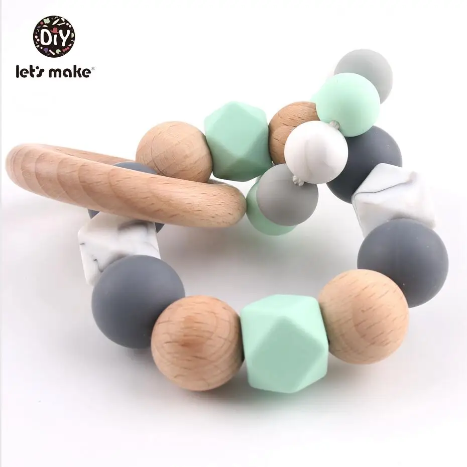 teething rattle Давайте сделаем ребенка при прорезывании зубов игрушки, не содержащие БИСФЕНОЛ защитит вашего ребенка зубы жевательные силиконовые бусины Сделай Сам ручной работы для режущихся зубиков молярная игрушки - Цвет: teething rattle
