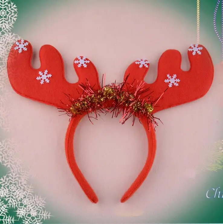 

Free Shipping 100pcs/lot Fluffy Christmas Reindeer Antlers Headband Random Styles sent