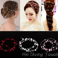simulated pearl bridal hairband handmade pearl soft chain headband bridal hair accessories wedding bridal