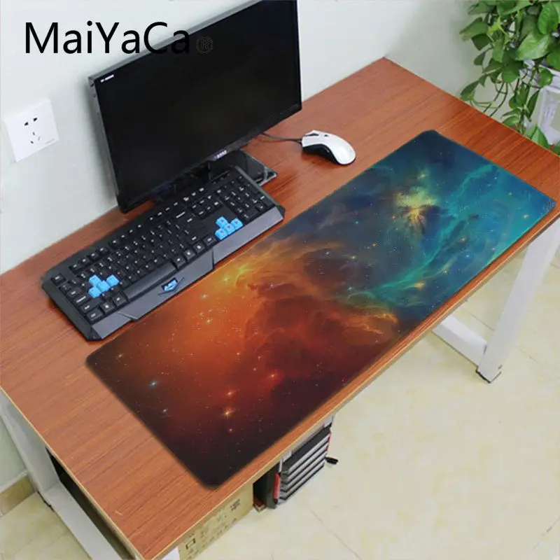 Maiyaca Galaxy Красочные звездное небо офисные мыши геймер игровой коврик для мыши xl скорость клавиатуры коврик для мыши ноутбука ПК ноутбук Настольный коврик - Цвет: Lock Edge 30x60cm