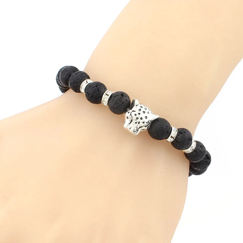 Модные украшения унисекс Природный Вулканический камень leopard Шарм Плетёные