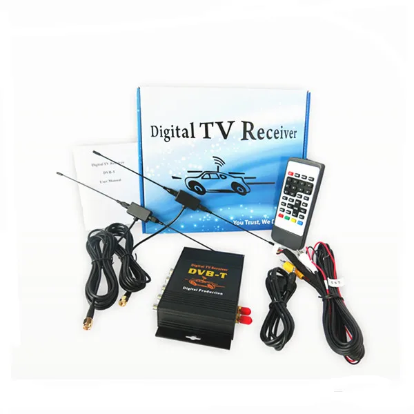 

4 Video output, dual antenna Car DVB-T MPEG-4 Digital TV Dual Tuner TV Receiver Mini TV Box for Car DVD Car monitor