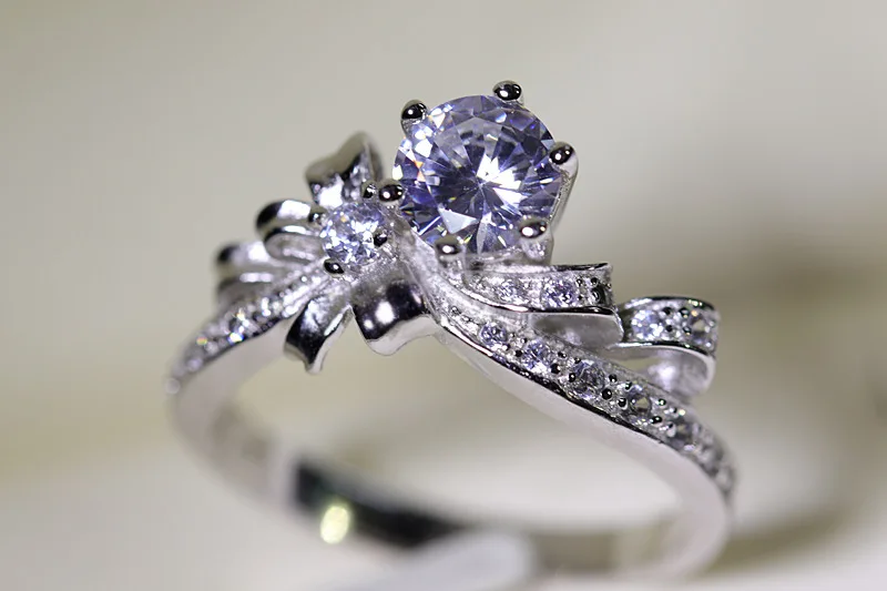 Винтажные кольца CC S925 для женщин белое золото посеребренное свадебное ювелирное