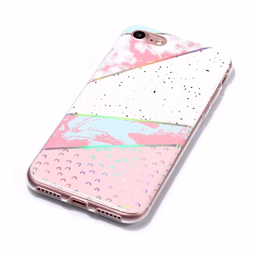 Meetcases розовый геометрический holo мраморный чехол для телефона Iphone7 8 TPU Мягкий