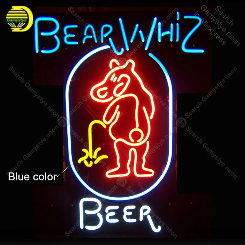 

NEON SIGN For Bear Whiz Beer NEON Bulbs Lamp GLASS Tube Decorate Wall Beer Bar ROOM Beer BarHandcraft Advertise shop Dropship