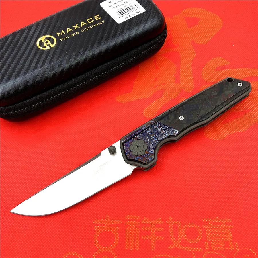 Maxace сковорода папка титановый сплав ручка M390 сталь Открытый Кемпинг Фрукты Охота тактический нож EDC инструменты