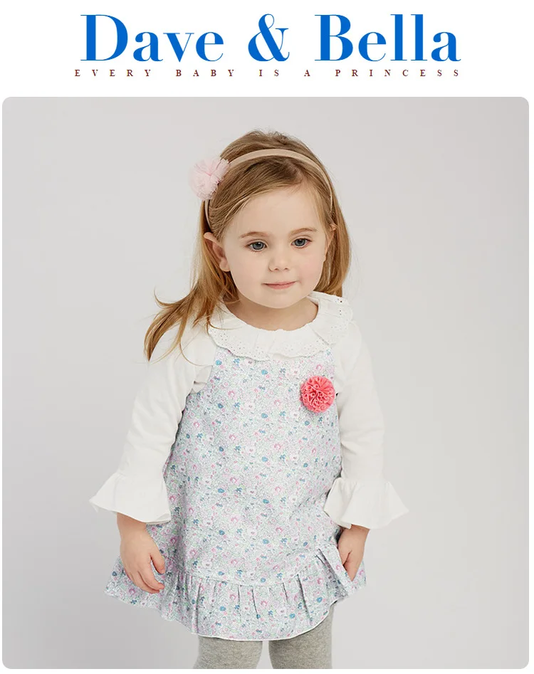DBJ9677-2dave bella baby/платье с цветочным рисунком для маленьких девочек, весенние платья без рукавов для девочек, детское платье для девочек, Эксклюзивное Платье для дня рождения