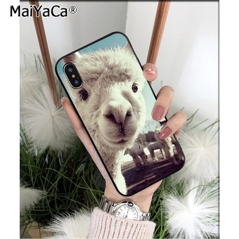 MaiYaCa Llama Alpacas животное ТПУ Мягкий силиконовый чехол для телефона чехол для iPhone 6S 6plus 7plus 8 8Plus X Xs MAX 5 5S XR - Цвет: A8