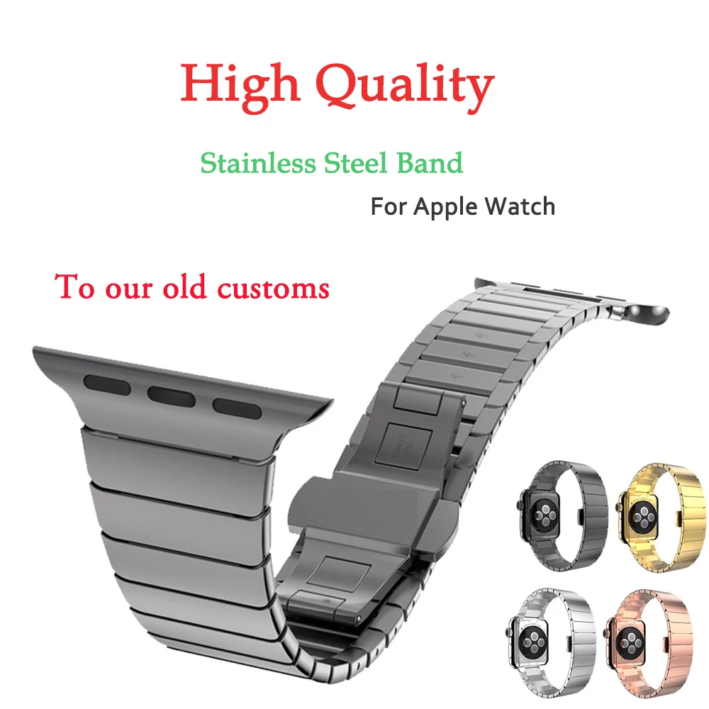 Браслет из нержавеющей стали для Apple Watch 4 38 мм 42 Бабочка застежка петли iwatch серии 40