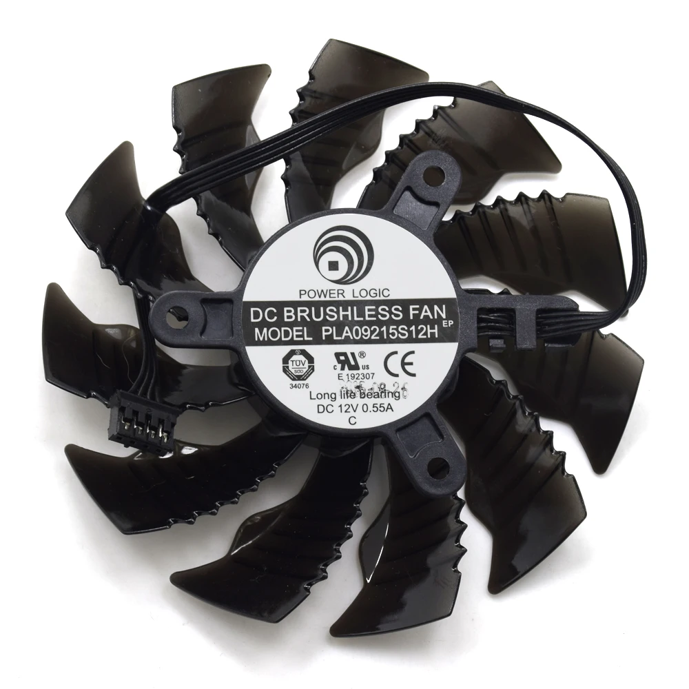 Новый Кулер 85 мм Power Logic PLA09215S12H DC 12 В 0.55A 3Pin 4Pin для Gigabyte N970 N980 GTX 960 970 видеокарта кулер