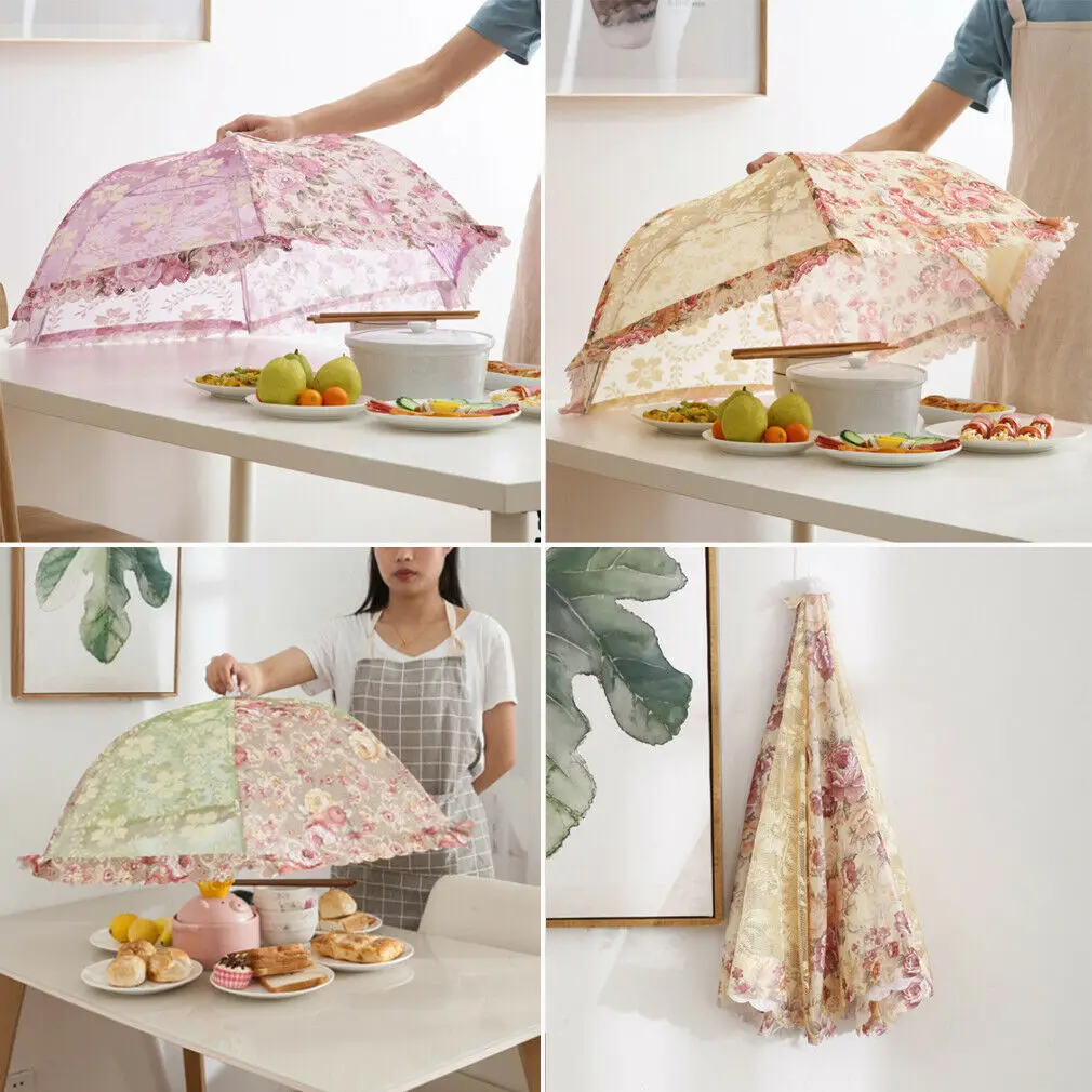 Practical Food Umbrella Covers Hygiene Grid Dish Cover Table Mesh Screen Net For Picnic Kitchen Tools Cookouts Kitchenware | Дом и сад