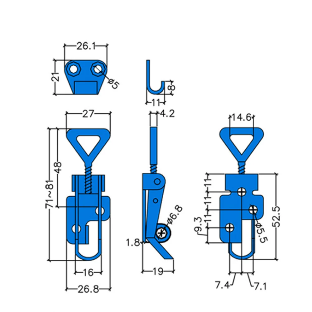 Catch Hasp Box Trunk Latch Chest Toggle Lock Clamp Metalworking Stainless Steel Machinery Adjustable Spring Loaded Equipment