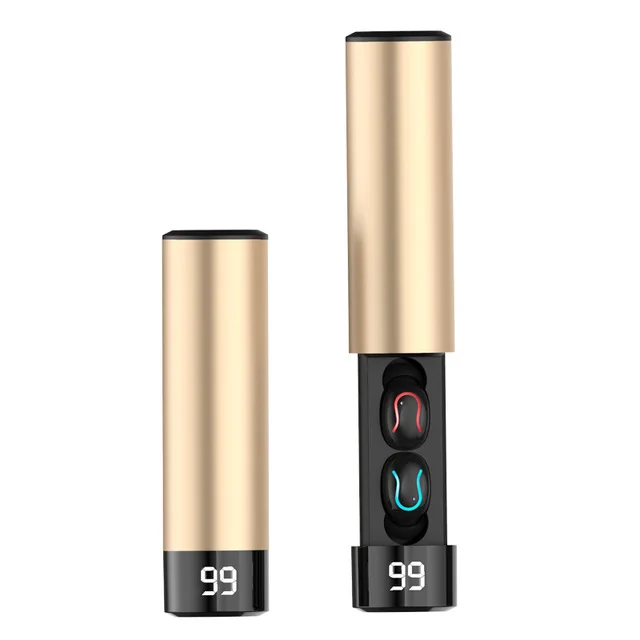 Bulb gold no box HBQ Q67 Q32 Bluetooth 5,0, мини беспроводные наушники, TWS, спортивные наушники, гарнитура, 3D стерео наушники, наушники, чехол, 3500 мАч - Цвет: Bulb gold no box